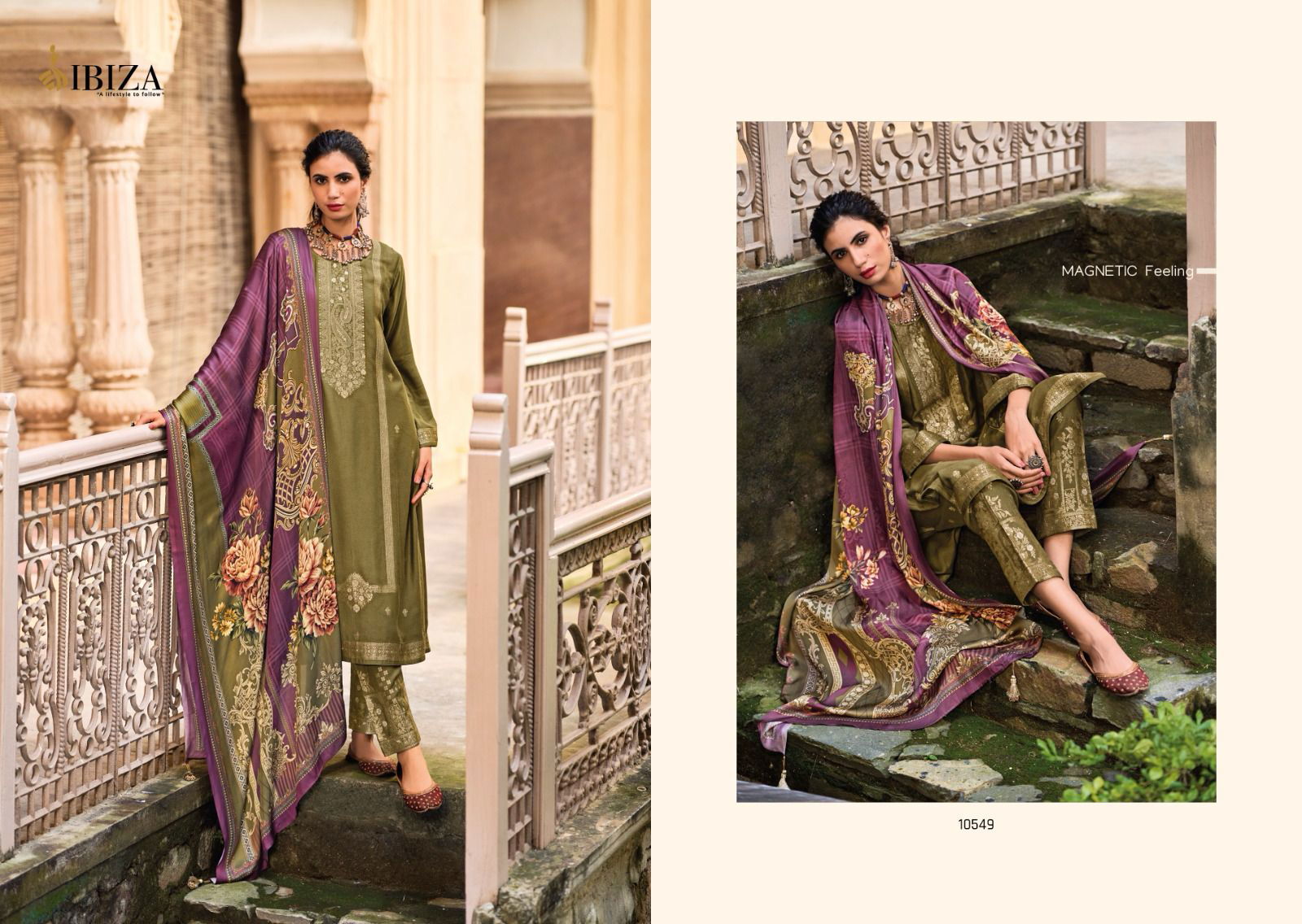 Naya Dor By Ibiza Viscose Pashmina Printed Suits Catalog